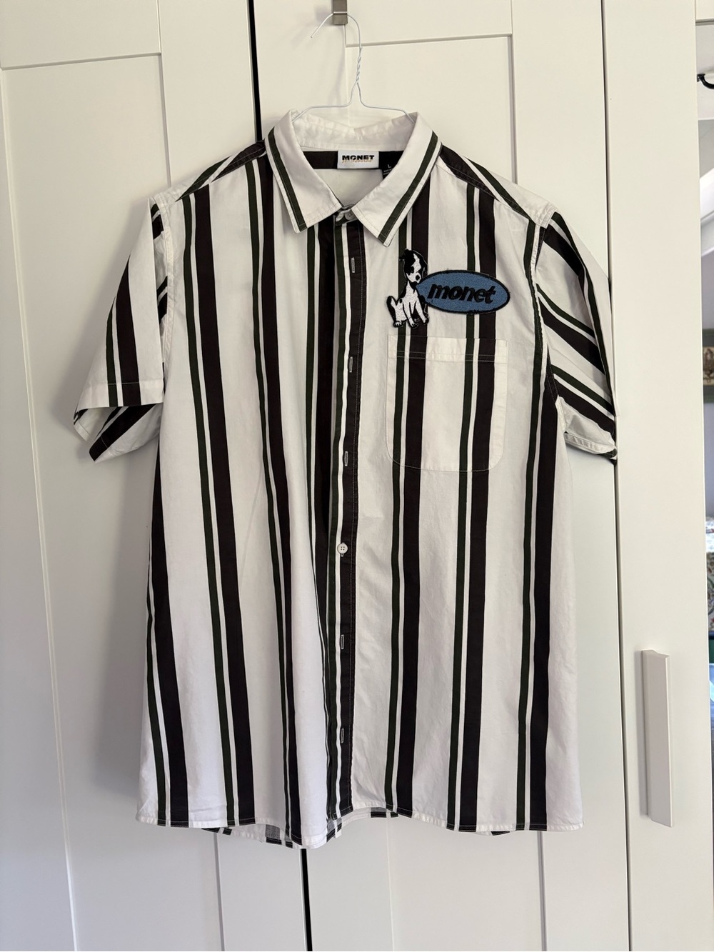 Monet Skateboards Black & White Striped Short-Sleeve Shirt